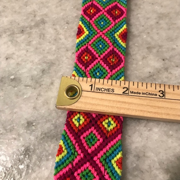 Chiapas Woven Belt Eclectic Array Womens Small Cotton Candy Boho Multi Color - Picture 6 of 8